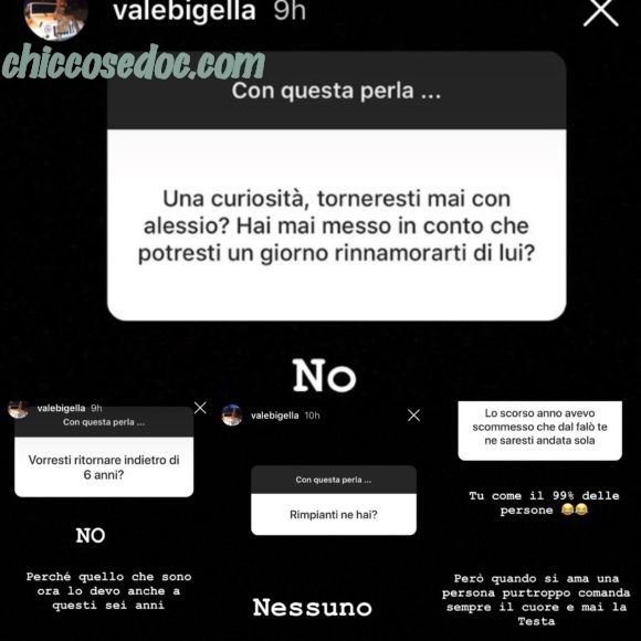 Temptation Island 4 Valeria Bigella Rispondendo Alle Domande Su Instagram Sull Ex Alessio Bruno Nessun Rimpianto Chiccose Doc