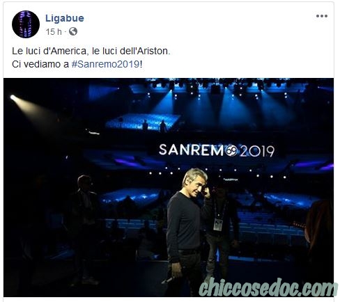 "SANREMO 2019" - Ligabue conferma la sua presenza in veste di ospite..