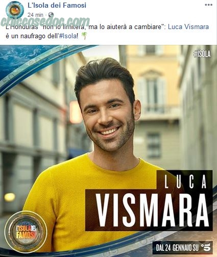 “ISOLA DEI FAMOSI 14” - Luca Vismara, ex allievo di "Amici 17", ufficialmente nel cast dei naufraghi