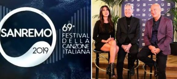 "SANREMO 2019" - La conferenza stampa con Claudio Baglioni, Virginia Raffaele e Claudio Bisio..