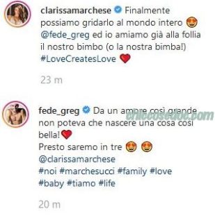 U&D - Clarissa Marchese ed il marito Federico Gregucci svelano la dolce attesa di lei..