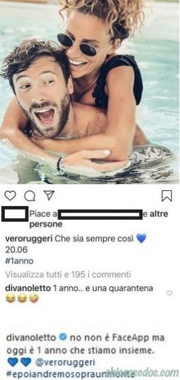 Nicolò De Devitiis e la collega e "iena" Veronica Ruggeri, ad un anno "ed una quarantena" dall'inizio della loro storia..